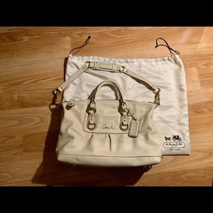 Almost Brand New Coach Ivory/Bone Leather Ashley Caryall Bag
